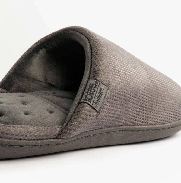 Totes Isotoner SQUARE PATTERNED SMART MULE Mens Mule Slippers Grey