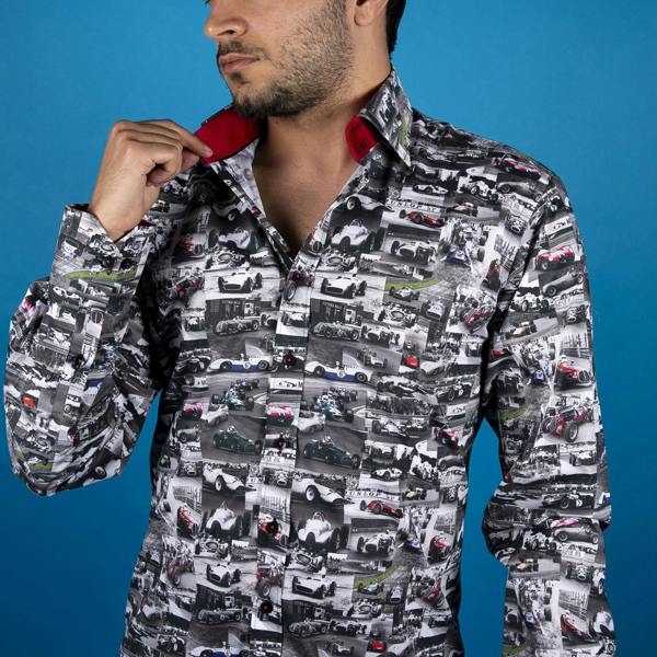 VINTAGE RACE CAR PRINT SHIRT - Claudio Lugli Shirts