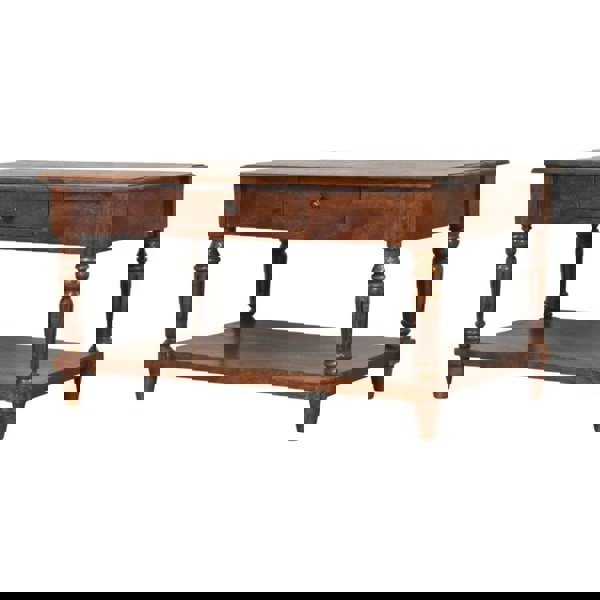 Artisan Furniture Solid Wood Turned Legs Chestnut 2 Drawer Coffee Table