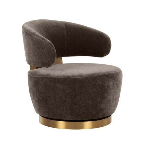 Furniture Edit Austin Chocolate Brown Recycled Fabric Swivel Chair