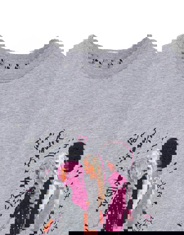 Barbie Girls Grey Doodle Group Pose Short Sleeved T-Shirt