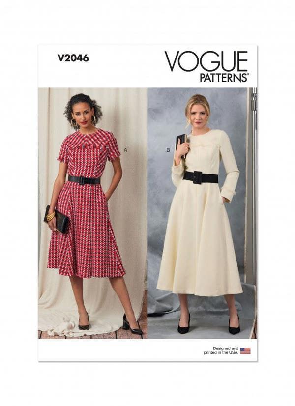 Vogue Sewing Pattern 2046, Dresses for Women, D5 (4-6-8-10-12) - Intermediate