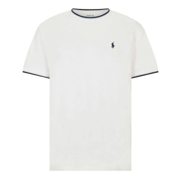 Ralph Lauren Mens Tipped Cotton T-Shirt - White - 