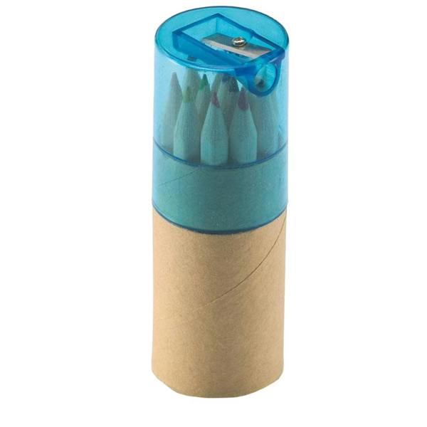 MidOcean Lambut Coloured Pencil (Pack of 12) - Transparent Blue - 