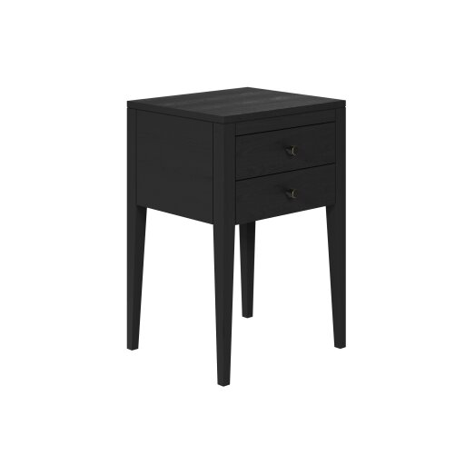Wyld Haus Itabira Black Wood Grain 2 Drawer Bedside Table