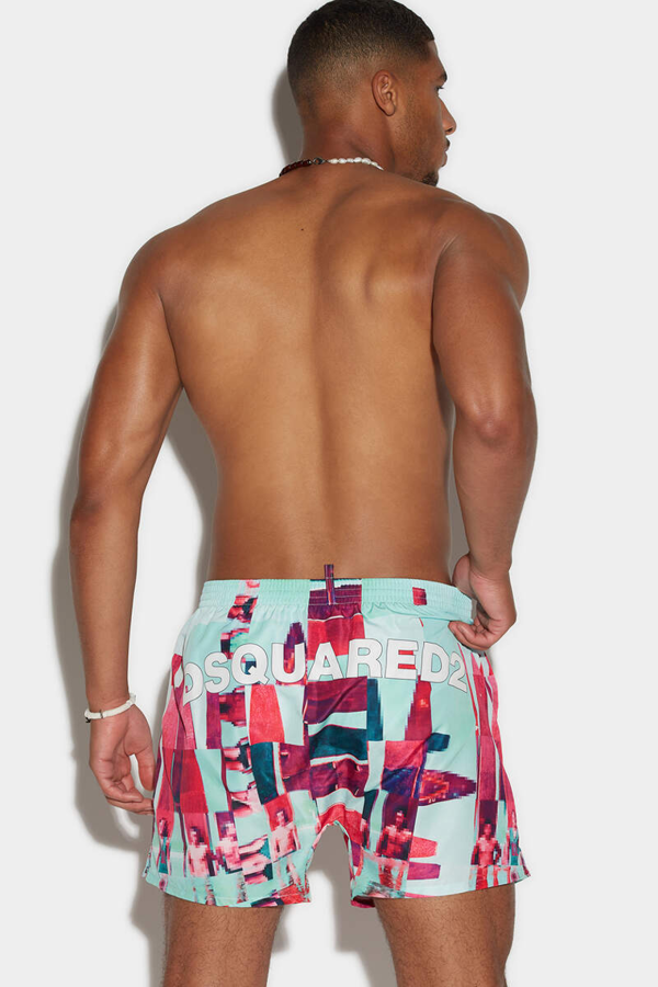 Dsquared2 Abstract Design Short Swim Shorts - Blue