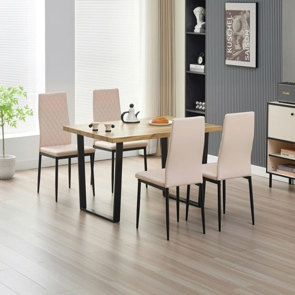 Indoor Living Colorado Dining Table with 4 Emily Leather Chairs