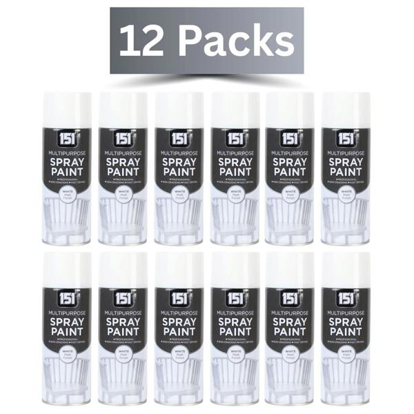 151 12X 151 White Matt Spray Paint 400ml