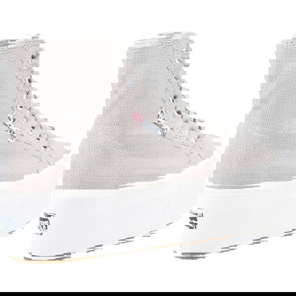 Superga 2708 Hi Top Ankle Boots - Grey Colomba/White Avorio