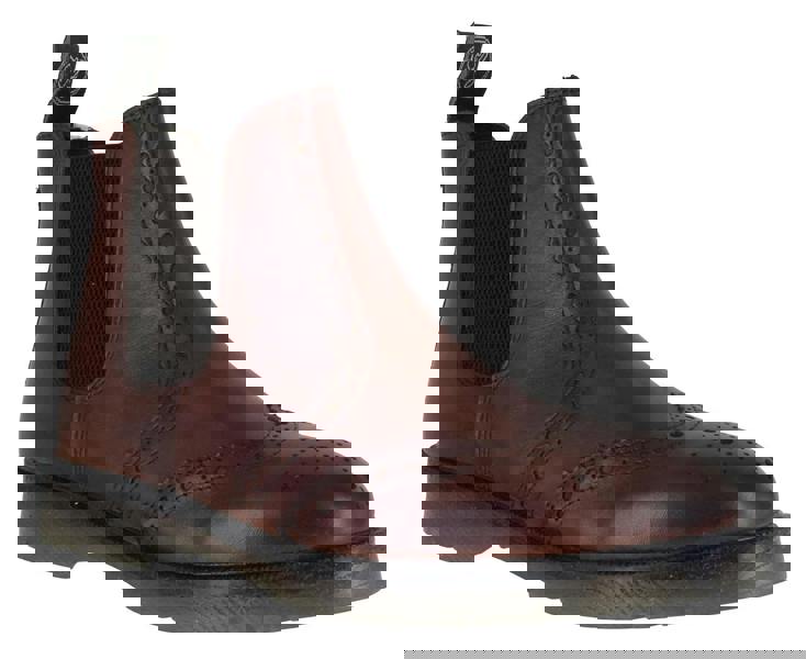 Frank James Warkton Mens Classic Dealer Chelsea Leather Brogue Ankle Boots