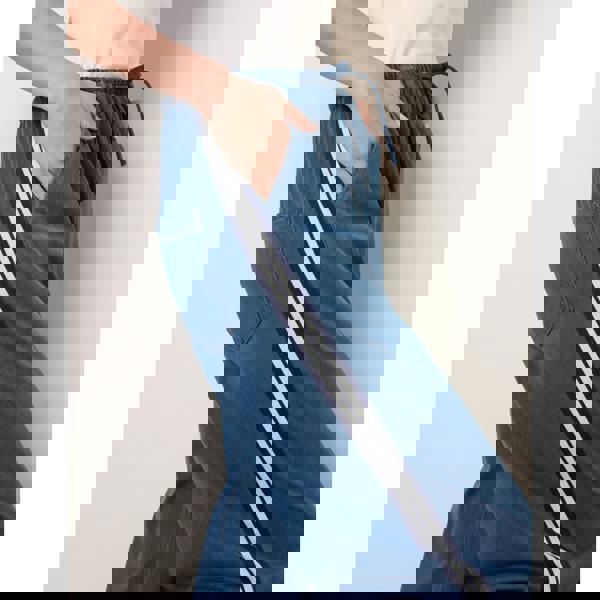 Blue Vanilla Stripe Trousers With Elasticated Waist