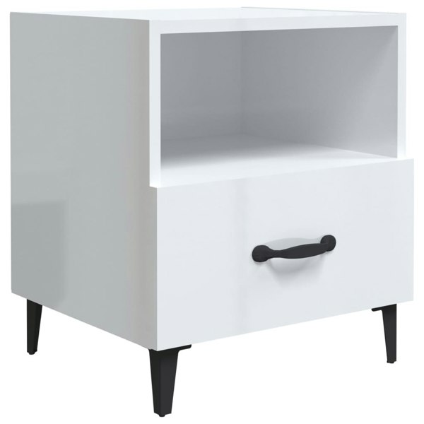 Berkfield Bedside Cabinets 2 pcs High Gloss White Engineered Wood