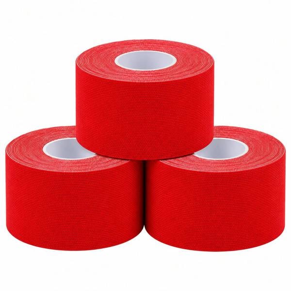 ATEK 3 Pack Kinesiology Tape 5cm x 5m Sports Muscle Support KT Tape Red