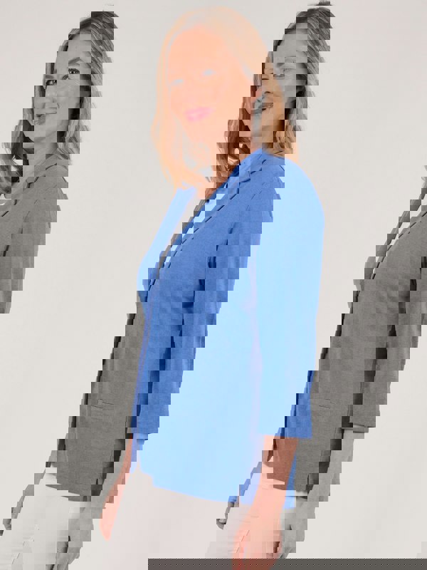 PennyPlain Front Button Jacket - Light Ultramarine