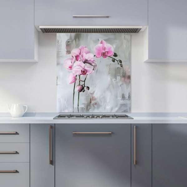 Warren Reed - Designer Pink Orchids Kitchen Splashback