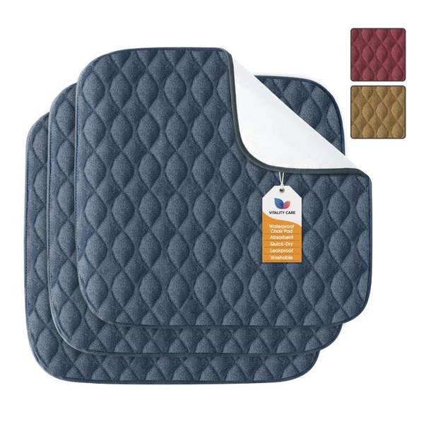 Vitality Care Absorbent Washable Incontinence Chair Pad Non-Slip Waterproof Seat Protector Pad