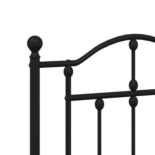 Berkfield Metal Bed Frame with Headboard and Footboard Black 120x200 cm