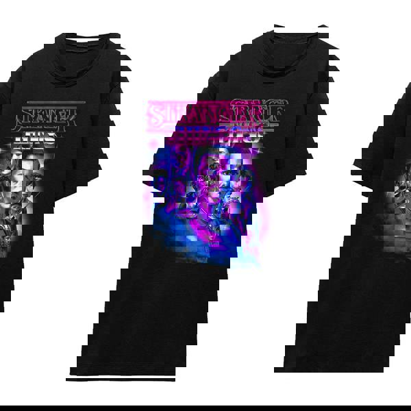 Stranger Things Womens/Ladies Retro Group T-Shirt - Black