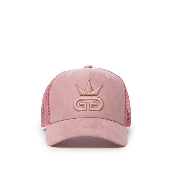 God Given Talent GGT Pink Logo Pastel Pink Suede Mesh Snapback