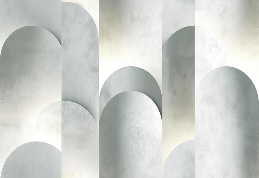 Elle Decoration By Erismann Silent Arches  - Digital wallpaper in light grey