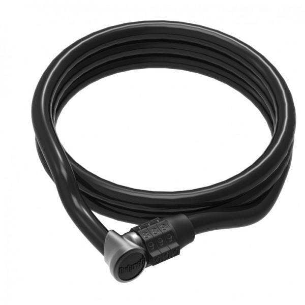 OnGuard Lightweight Cable Coil Lock Combo 1200 X 8mm Black