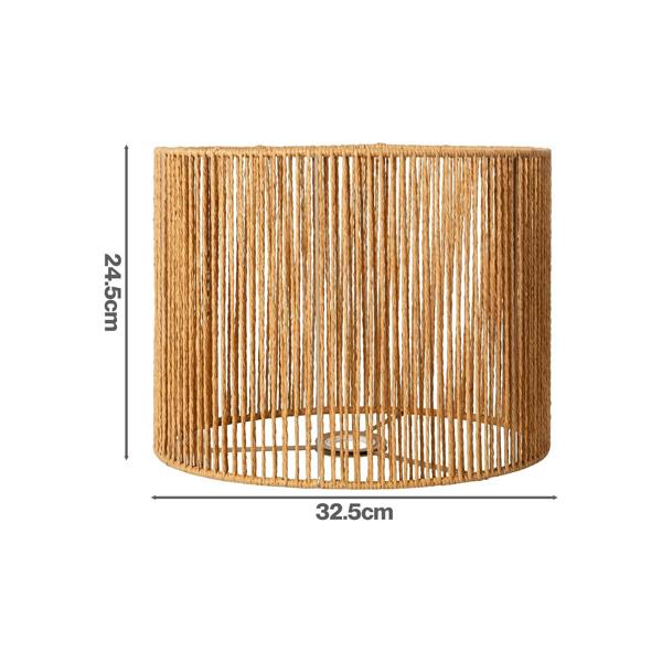 Emitto Lamp Shade Boho Woven Paper Rope Metal Frame Easy Fit Pendant Yellow