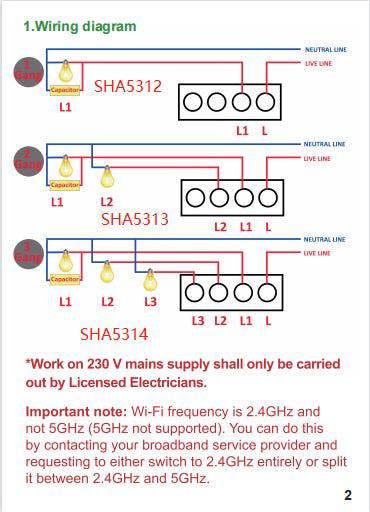 ENER-J Black Smart Switch – 1 Gang Wireless WiFi Switch, No Neutral Wire, Alexa & Google Compatible, UK Glass Panel