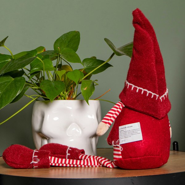 Samuel Alexander 50cm Red and White Stripe Sitting Christmas Gonk Decoration with Dangly Legs