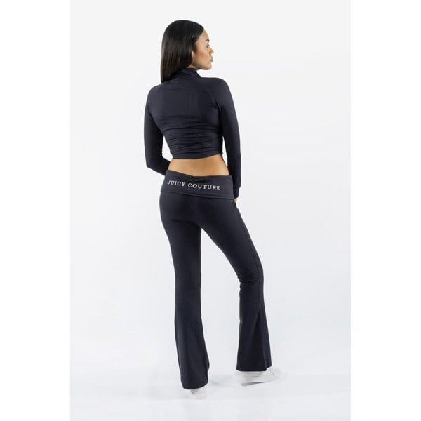 Juicy Couture Roll Down Flare Nylon Women's Black Track Pants