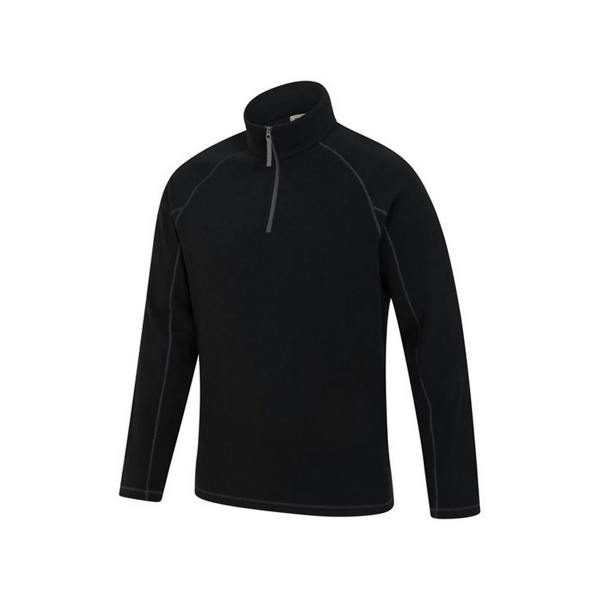 Mountain Warehouse Mens Ashbourne II Half Zip Fleece Top - Black - 