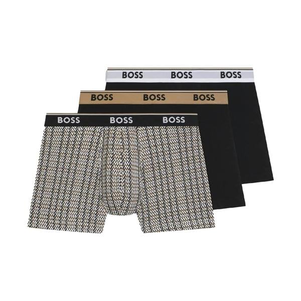 Boss Mens Power Briefs (Pack of 3) - Black/Navy/Multicoloured - 