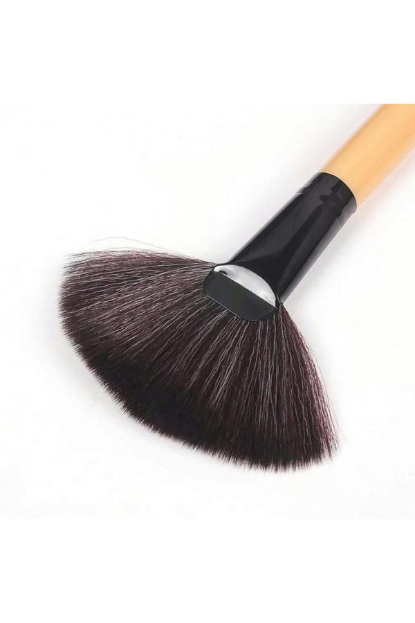 Dyzi 32-Piece Professional Makeup Brush Set Resin Rod Wooden Color