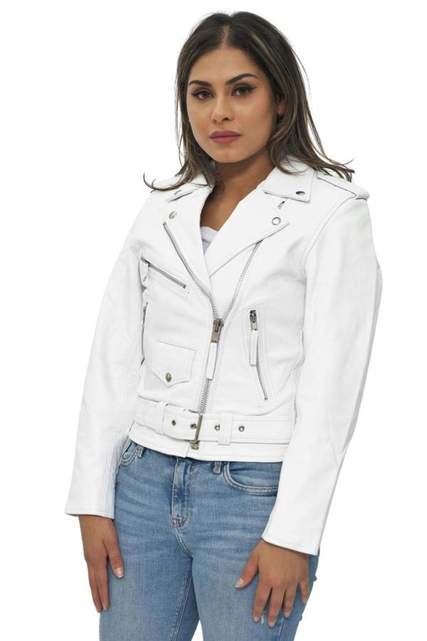 Infinity Leather Women's Cowhide Brando Leather Biker Jacket-Murcia
