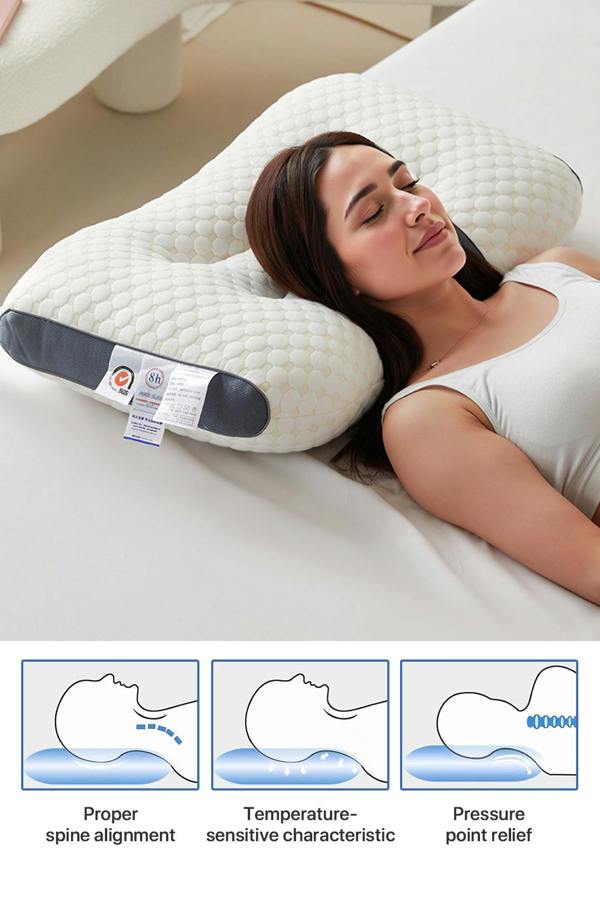 Living and Home Premium Sleep Support Knitted Pillow for All Seasons