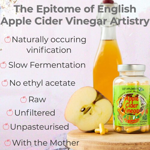 Dietapplements Raw Unfiltered Apple Cider Vinegar with the Mother, Vitamins & Minerals Complex