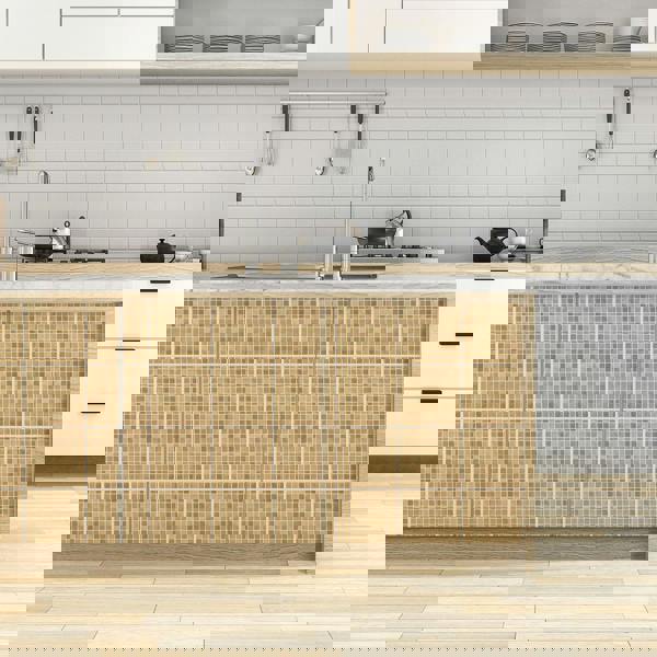 WT1595 - Boticcino Marble Mosaic Wall Tile Sticker Set - 15 x 15 cm (6 x 6 in) - 24 pcs