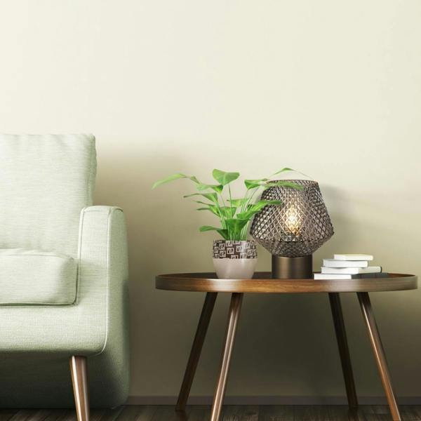Eryka Grey & Smoked Glass Table Lamp