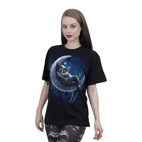 Spiral Direct Unisex Adult Velvet Moon T-Shirt - Black