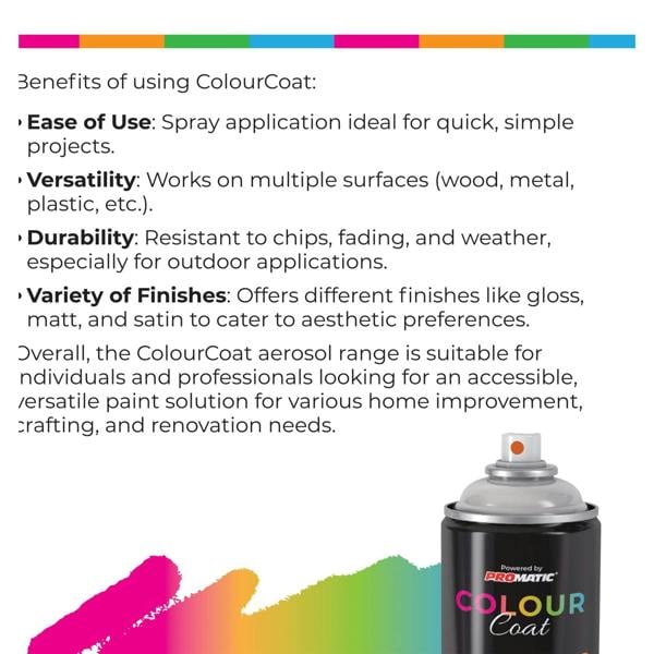 Colour Coat 2X Snow White RAL 9010 Gloss Spray Paint 400ml