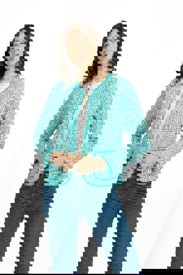 Mudflower Floral Print Quilted Jacket