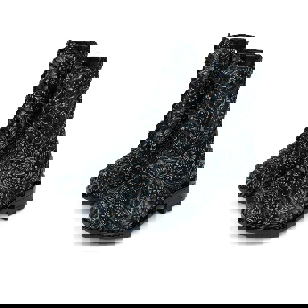 Embassy London Laviva High - Black & Blue - Women's leather-lined wide fit high ankle boot