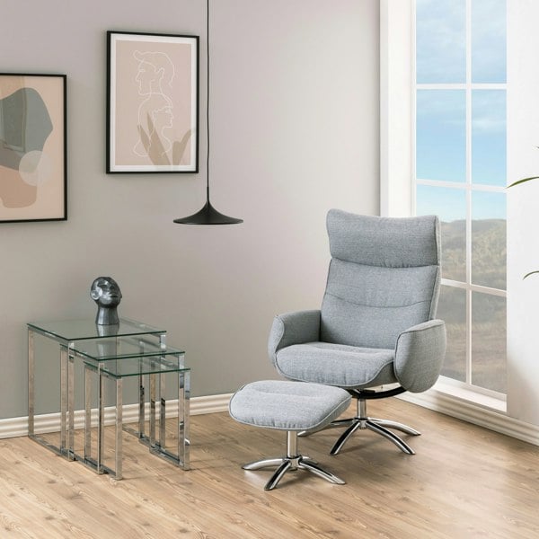 Furniture To Go Katrine Nest of Tables with Glass Top Set of 3