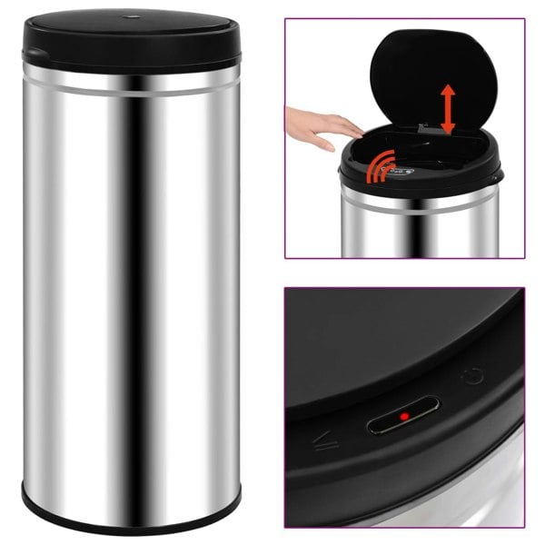 Berkfield Automatic Sensor Dustbin 80 L Stainless Steel