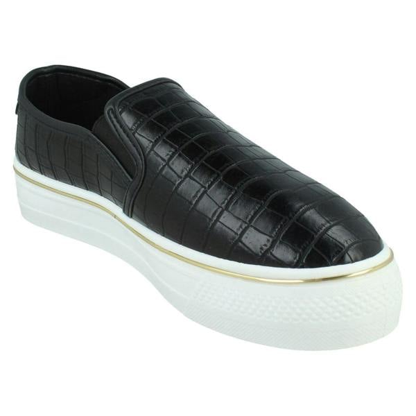 Spot On Ladies Spot On Casual Black Platform Shoes F80533