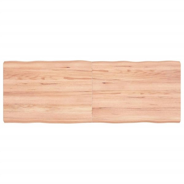 Berkfield Table Top Light Brown 140x50x6 cm Treated Solid Wood Oak Live Edge