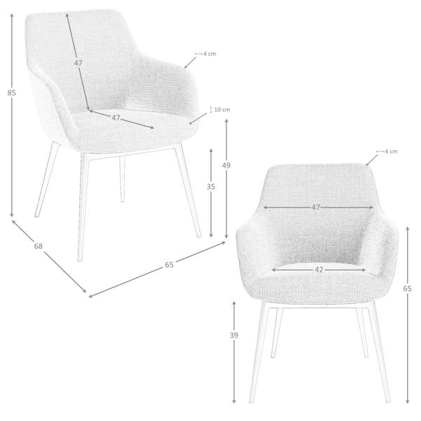 Angel Cerdá Grey Fabric Chair 4222