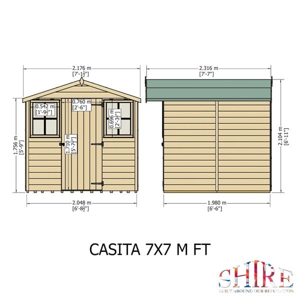Shire Casita 7x7 12mm interlock Clad wooden Shed - Best Shed