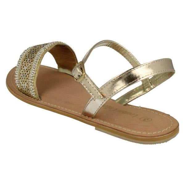 Spot On Ladies Spot On Leather Collection Beaded Sandals
