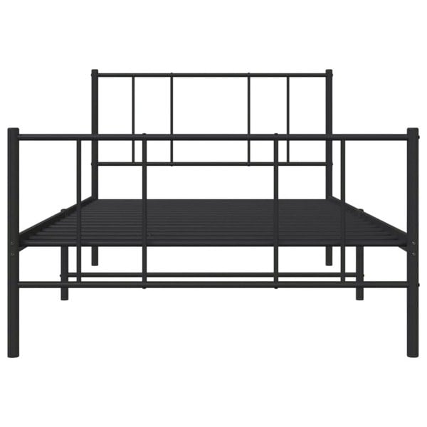 Berkfield Metal Bed Frame with Headboard and Footboard Black 90x200 cm