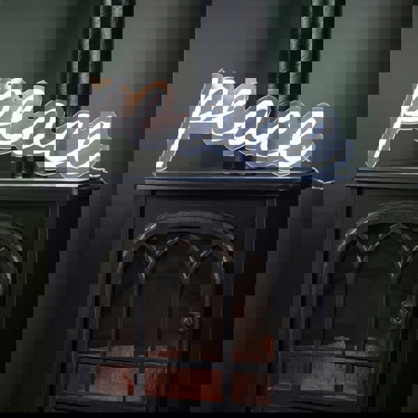 Samuel Alexander 40cm Light up Neon Effect Peace Decorative Sign with 145 White LEDs